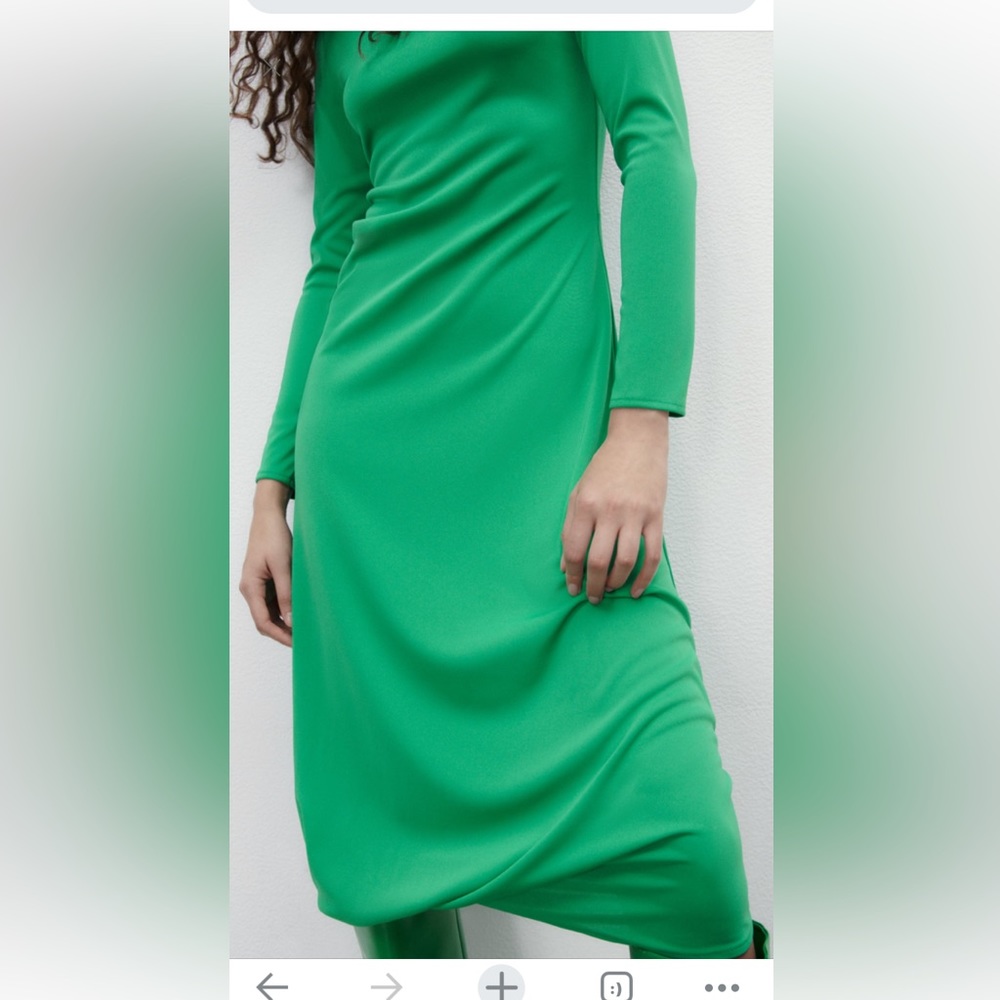 Zara MIDI Green Dress New